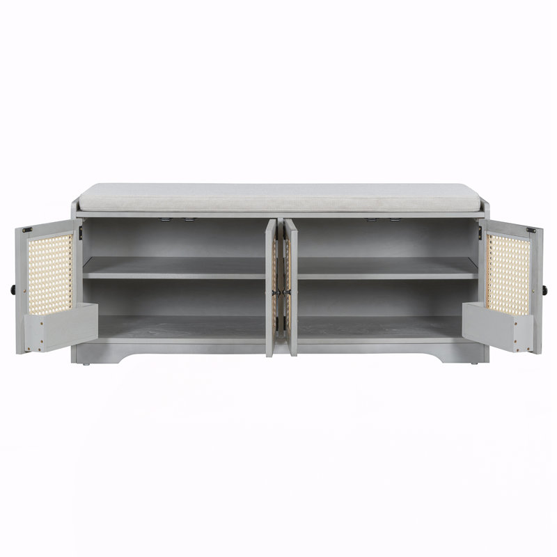 Banc de rangement multifonctionnel, Gris délavé