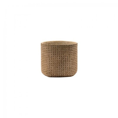 Boîte à fleurs en céramique tissée brune