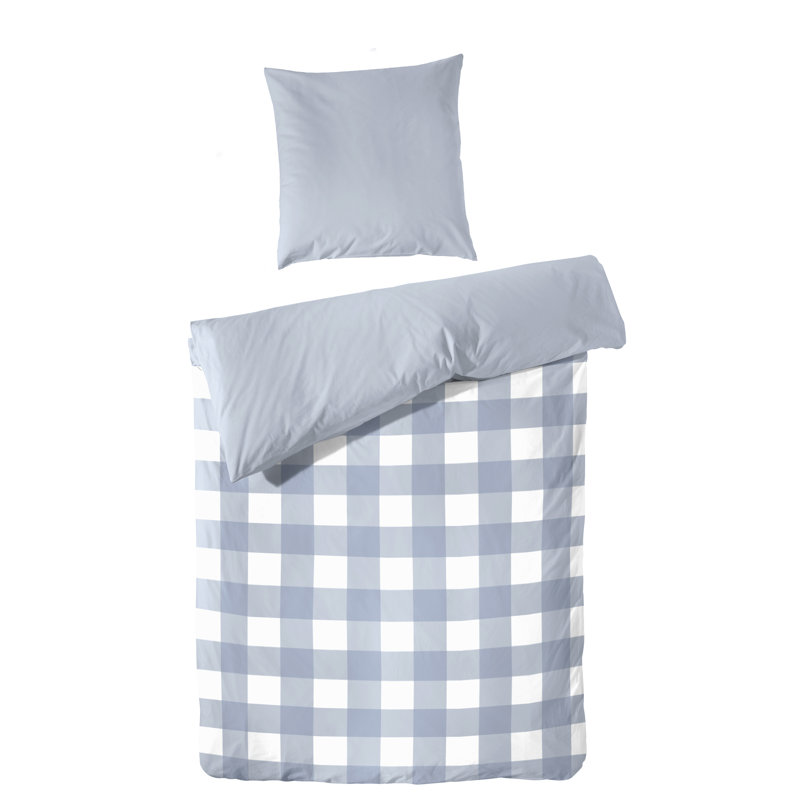 Bouck Cotton 190 TC Reversible Duvet Cover Set, 240 x 220 cm - 2 Pillowcases (80 x 80 cm), Blue