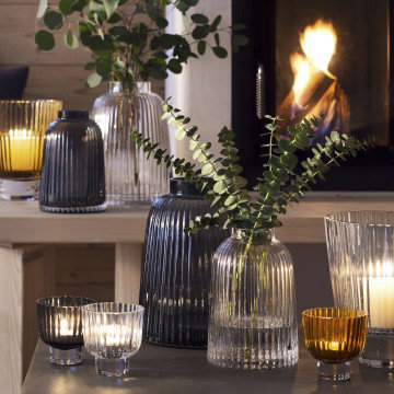 Hurricane Candle Holder, Gray