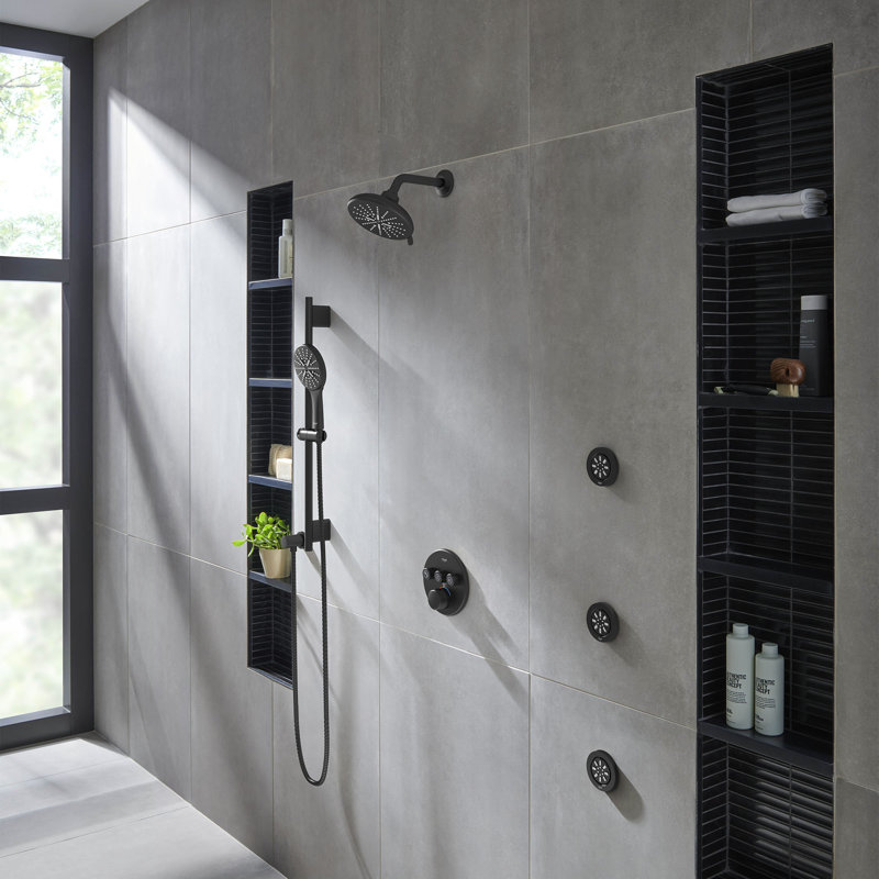 GROHE Rainshower 3-Setting Handheld Shower Head, Rain Jet Settings, 1.75 GPM, Brushed Nickel Infinity