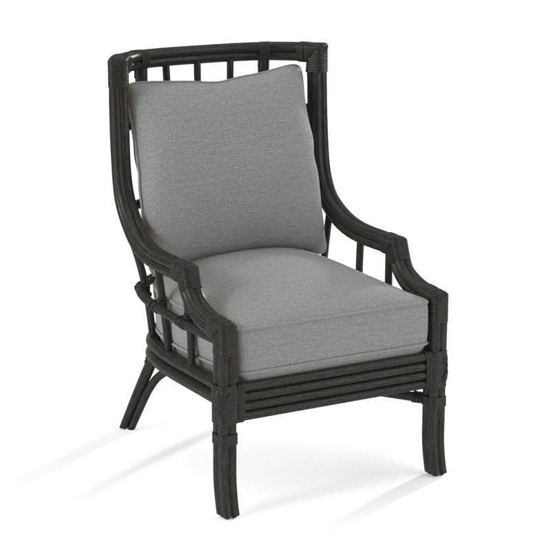 Fauteuil large 28,5 po Seville, Tissu performance bleu clair 0851-55, Tonneau vieilli