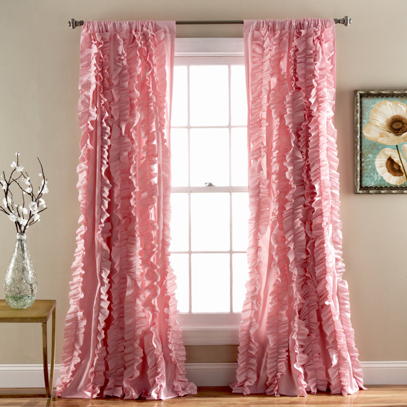 Panneau de rideau semi-transparent de style bohème, l 52" x L 84", Rose
