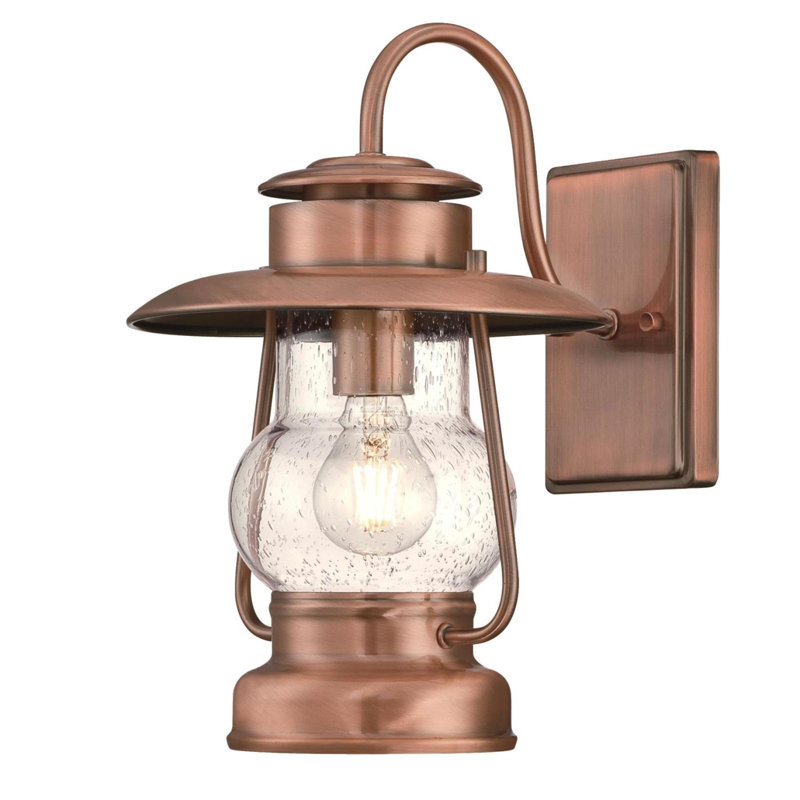 Lanterne murale d'extérieur H 7,48 "Abella, H 13,75 po x l 9,25 po x p 11,5 po, Cuivre lavé