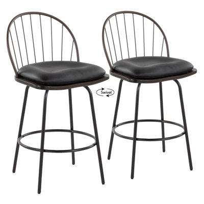 Lakyia Upholstered Counter Stool with Metal Frame
