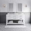 Meuble-lavabo de comptoir en marbre blanc 60 po avec miroir Abrianna-716830111-746539434