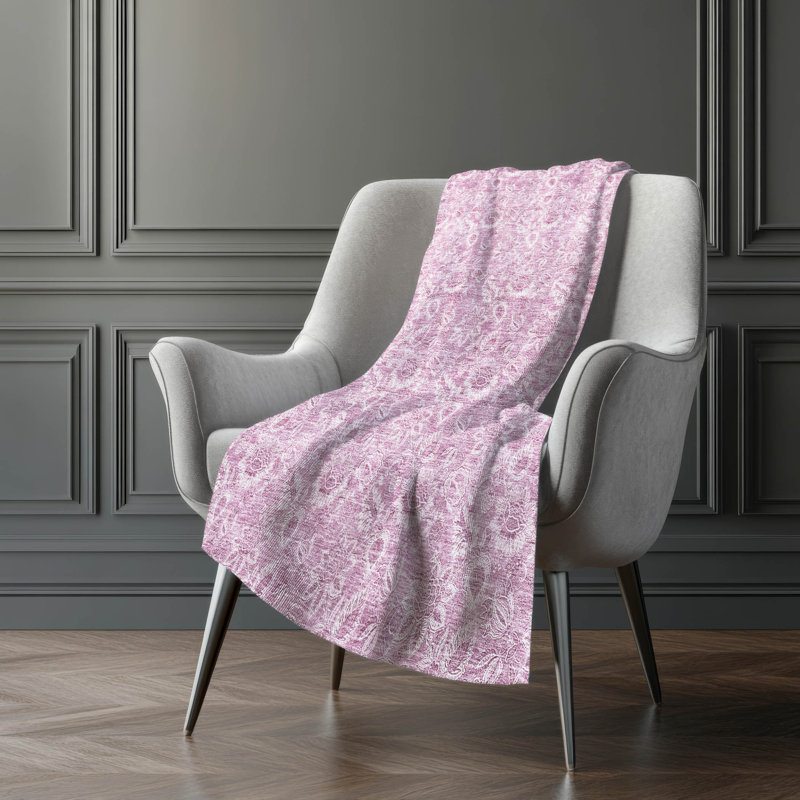 Jeté floral Sherpa ASB662 Addison, Rosé