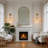 Armed Sconces with Amber Glass Shade