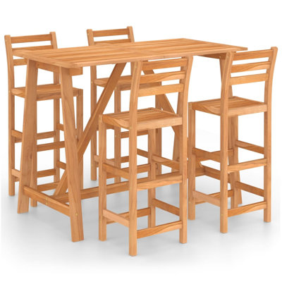 Antonne 4 - Person Acacia Patio Dining Set with Rectangular Table
