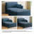 Bentura Oversized Upholstered Navy Corduroy Modular Chaise Lounge with Armrests & Throw Pillows-257373544-207004697