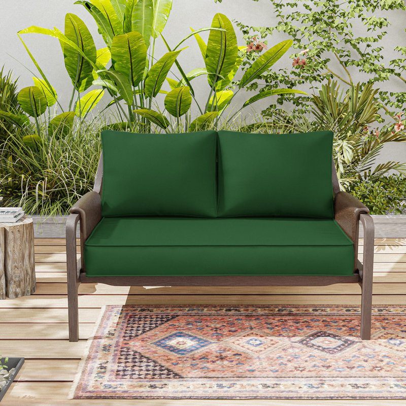 3-Piece Outdoor 5" Replacement Cushion Set Seat/Back Cushion，Only cushions, Green