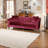 Velvet 3-Seater Sofa with Accent Pillows and Tapered Legs-1916734259