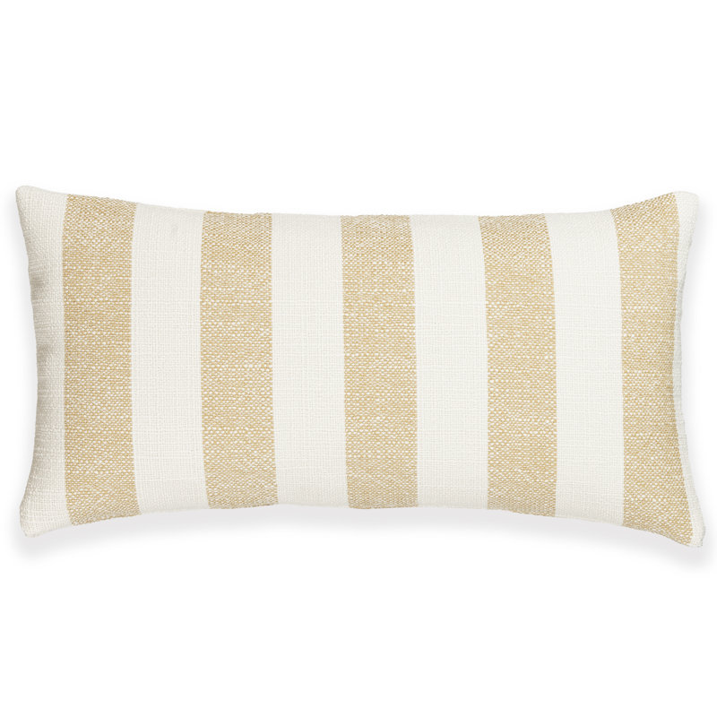 Birch Lane Harding Throw Pillow Lumbar, Yellow Striped, Feather