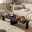 Modern Minimalist Coffee Table Set, Rectangle Coffee Table with Splicing Design, Multifunctional Combination Table for Living Room-1414012911