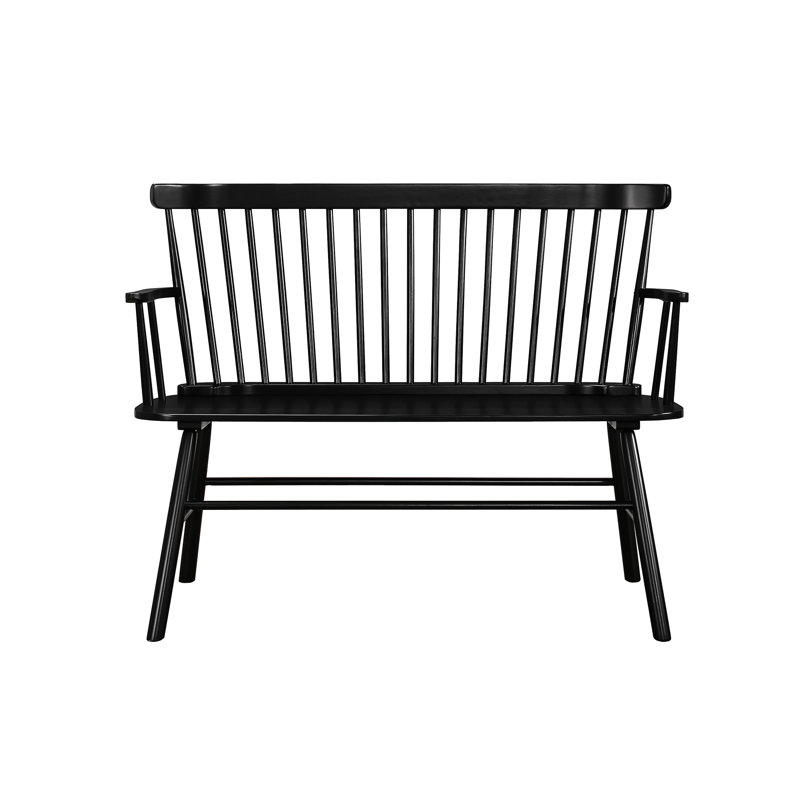 Chaise en bois à dossier fuselé noir pour banc de décoration intérieure
