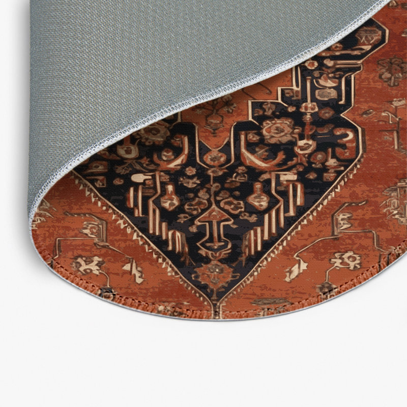 Tapis d'intérieur et d'extérieur brun Persian, Rond 5 pi