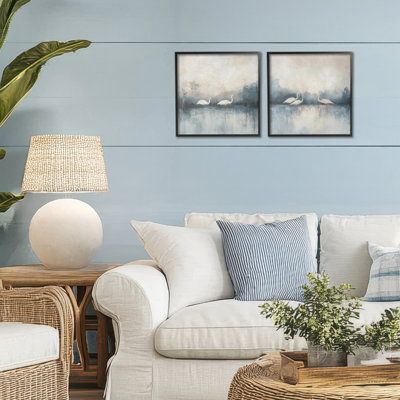 Still Waters And Soft Wings 2pc Framed Giclee Set, design by Mona Grace