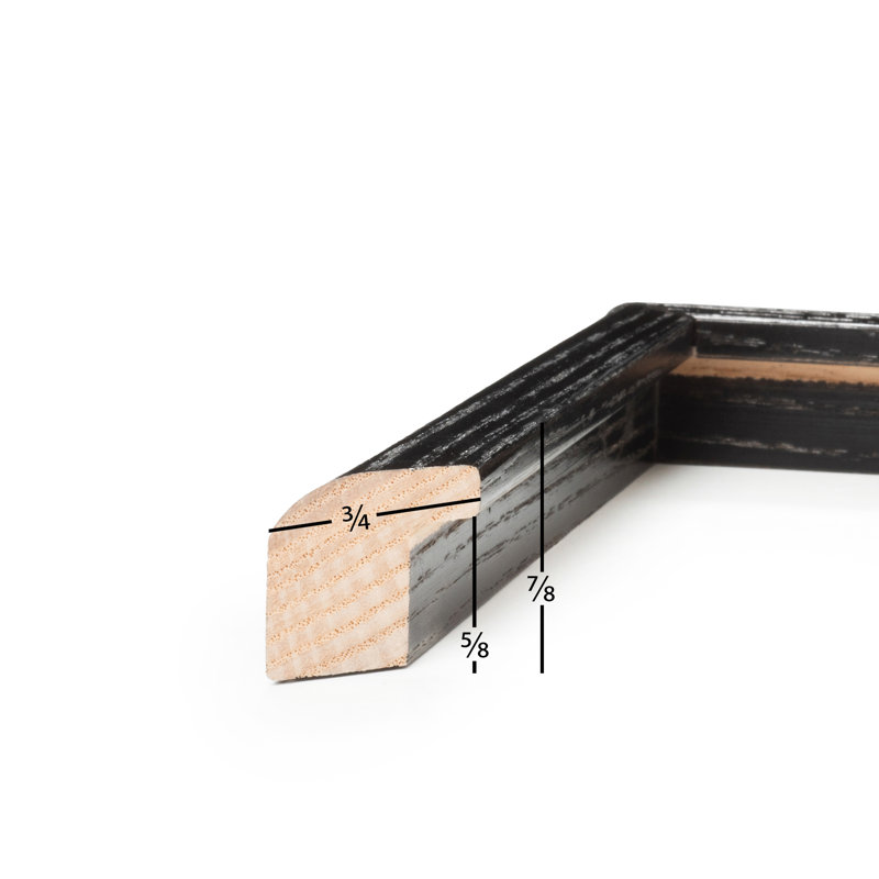 Cadre 24 po x 36 po noir style économique 876-881-03400, moulure de bois de 0,75 po, verre et support inclus, cadre mural pour art, affiches ou photos, cadre États-Unis