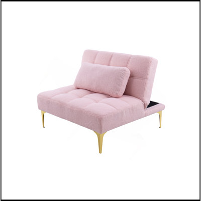 Tissu convertible futon avec canapé-lit simple et pieds en métal doré