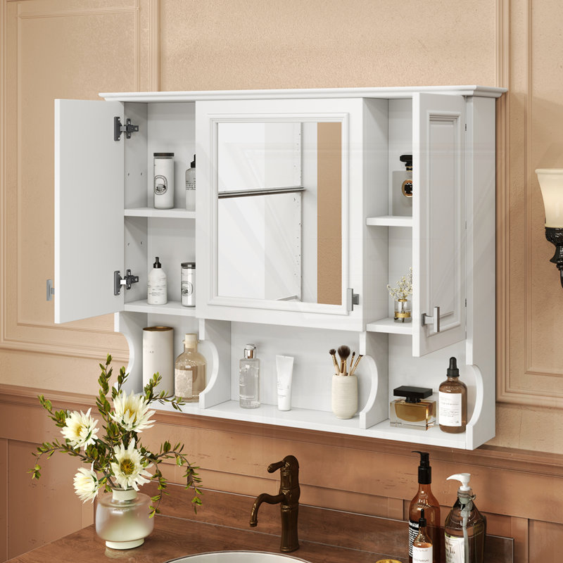 Armoire à pharmacie murale pour salle de bain, Blanc