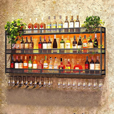 Support à vin 39 pouces avec éclairage DEL