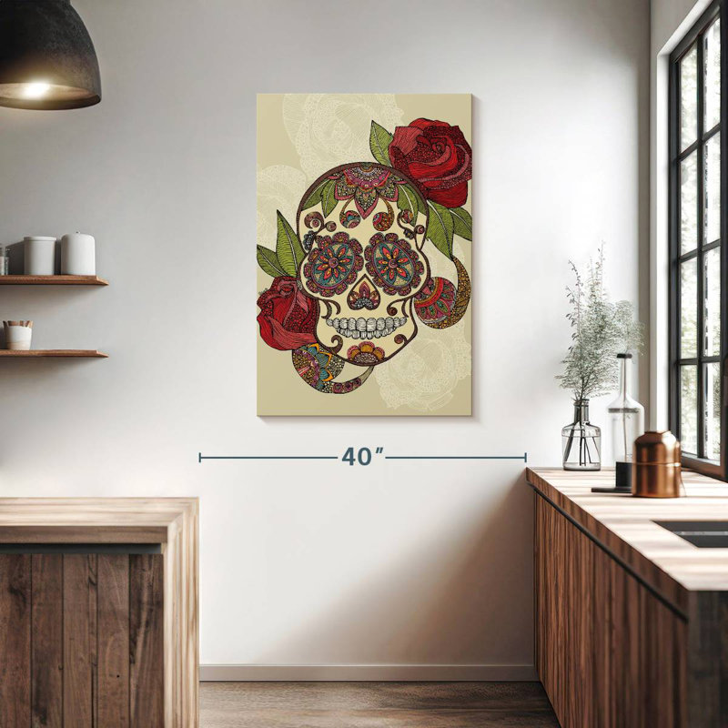 Kerner Paisley Sugar Skull, 39" H x 26" W