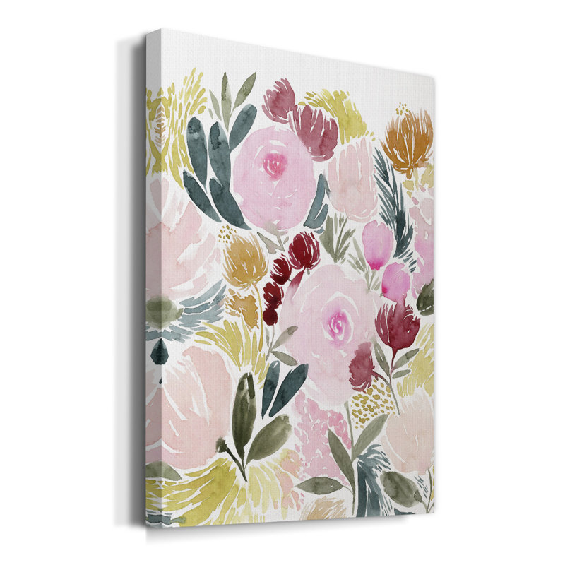 " Rose Rays I " Painting Print, 60" H x 40" W x 1.5" D