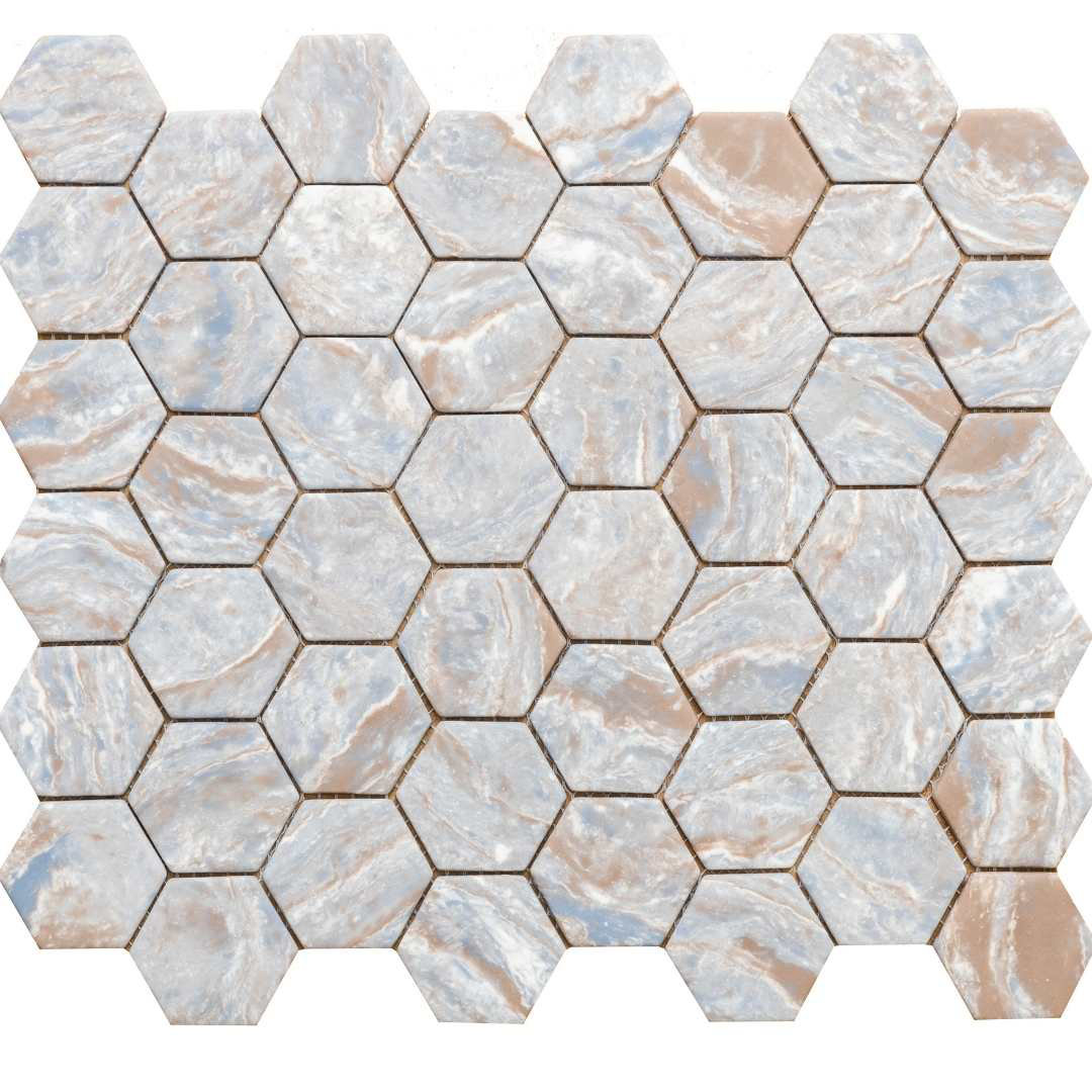 Recycled Honeycomb Recycled 1.88" x 1.88" Glass Honeycomb Mosaic Wall Tile The Tile Life 