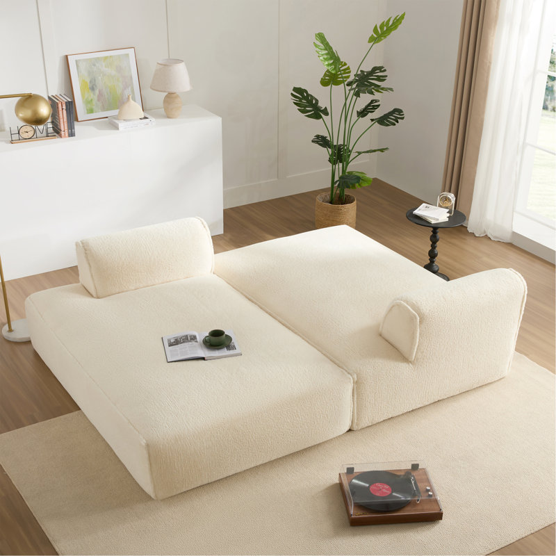 90.0"Oversized Modular Sectional Sofa,Fully Compressed,Spacious Foam-Filled Sofa Bed For Living Room,Elderly - Friendly Design,2 PC Free Combination,No Assembly Required