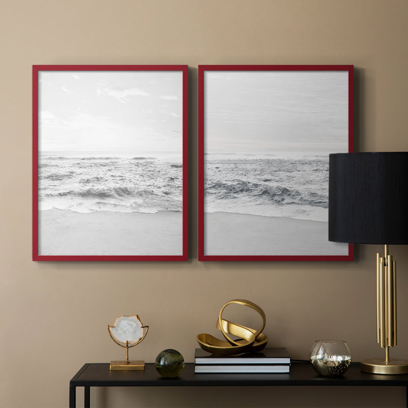 «Gentle Tides I», reproduction encadrée de qualité supérieure - prête à être accrochée - aucun clou requis - aucun clou requis
