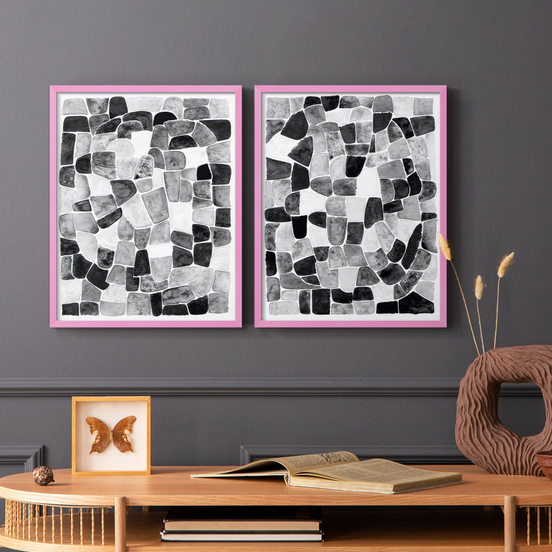 Impression encadrée noire et blanche I-Premium - prêt à être accroché - aucun clou requis - aucun clou requis, Rose
