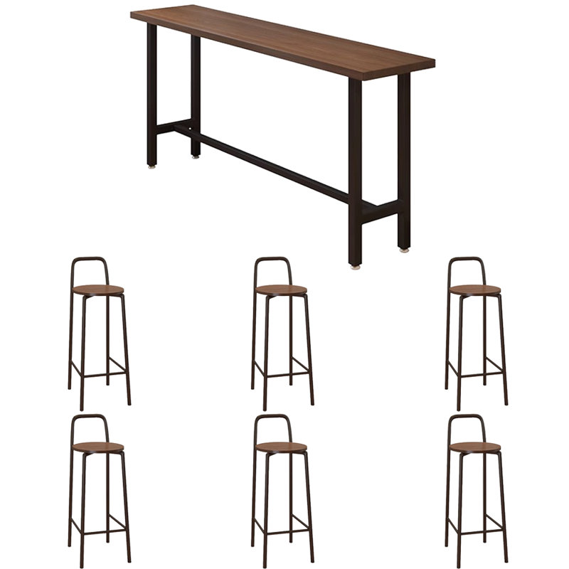 Tables et chaises de bar simples en bois massif, H 41,3 po x l 15,7 po x P 70,8 po