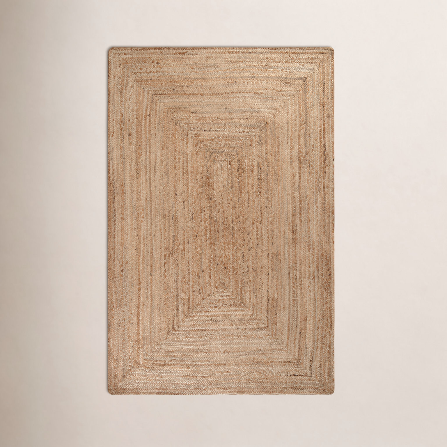 Gage Miramar Tan Hand-Braided Jute Rug, Rectangle 4' x 6'