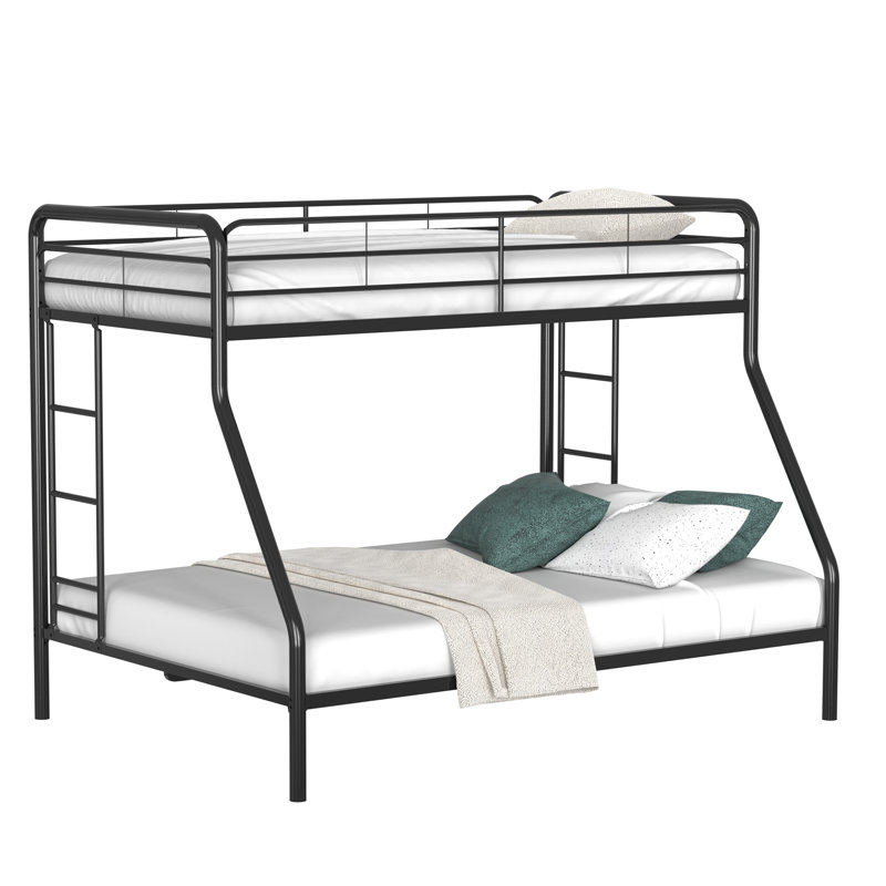 Daury Kids Twin Over Full Bunk Bed, Black
