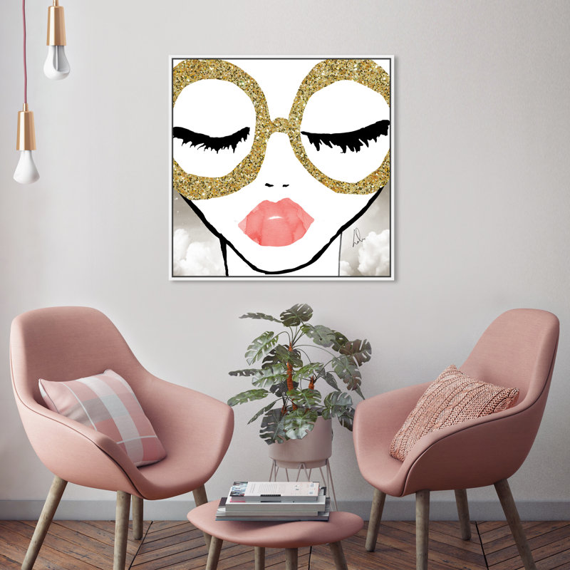 « She is All That Light », impression d’art graphique, H 24 po x l 24 po x P 1,5 po, Blanc