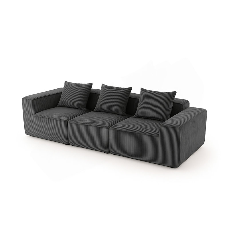 Canapé modulaire à compression multi-personnes pouvant être librement combiné, Gris