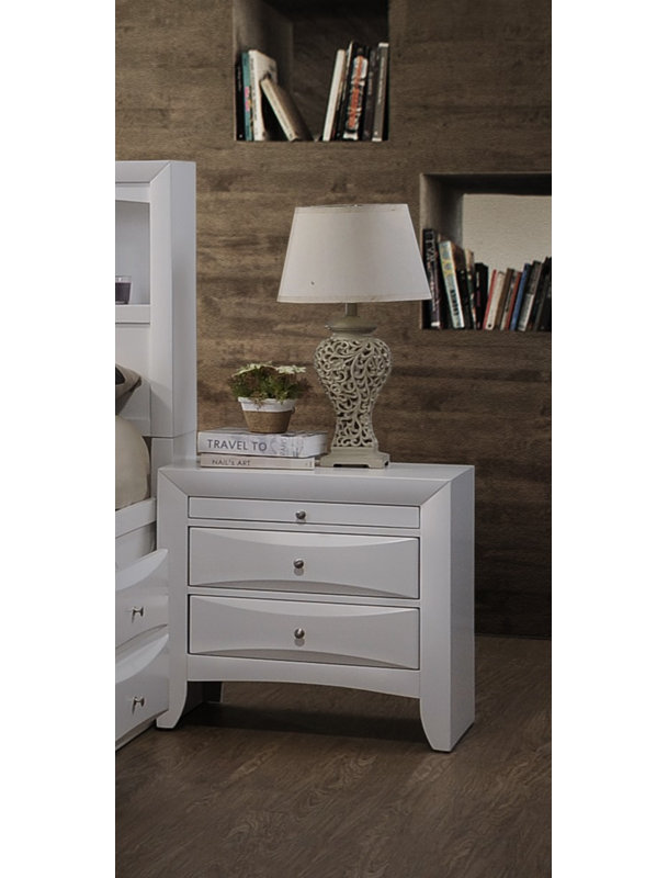 Table de chevet 3 tiroirs Elegant White