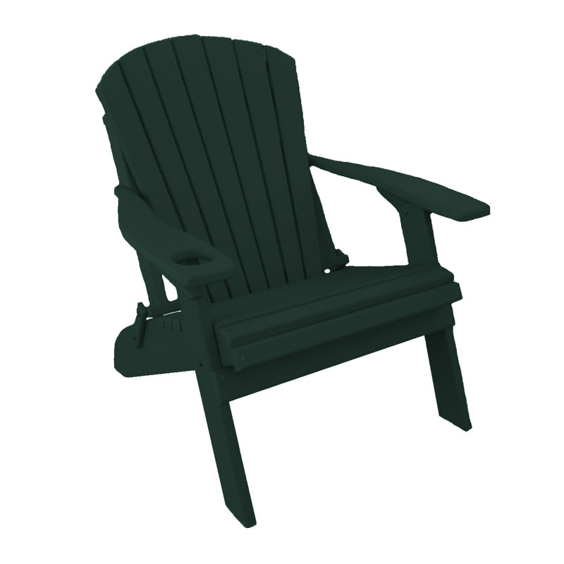 Foldable Outdoor Adirondack Chair, Turf Green
