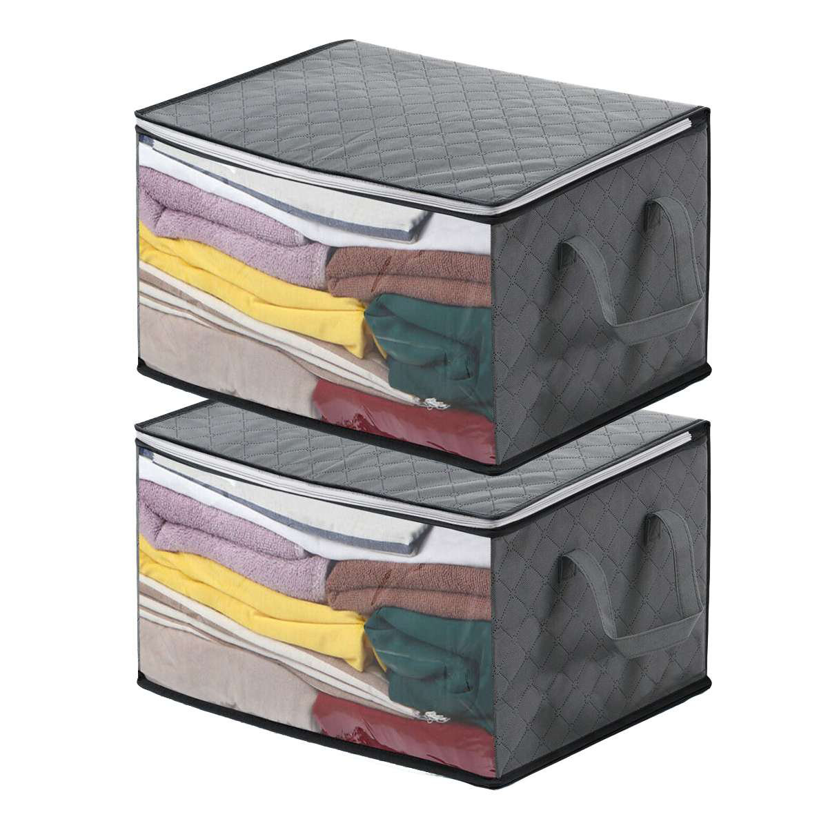 Ebern Designs Foldable Clothes Storage Bins Box Stackable Metal