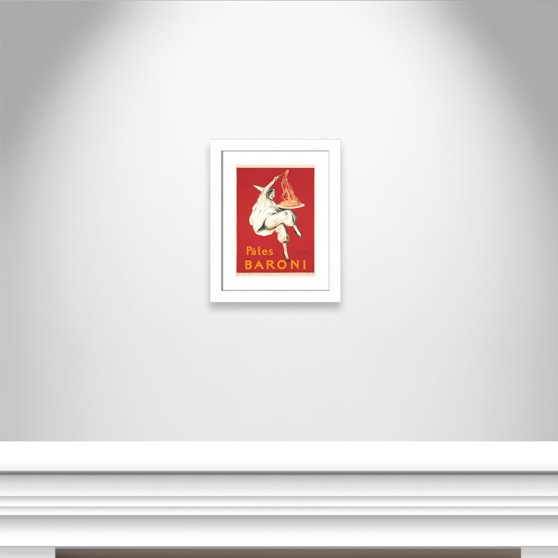Brickhill Pates Baroni' Framed Vintage Advertisement, 20.5" H x 16.5" W x 1.25" D, Matte White