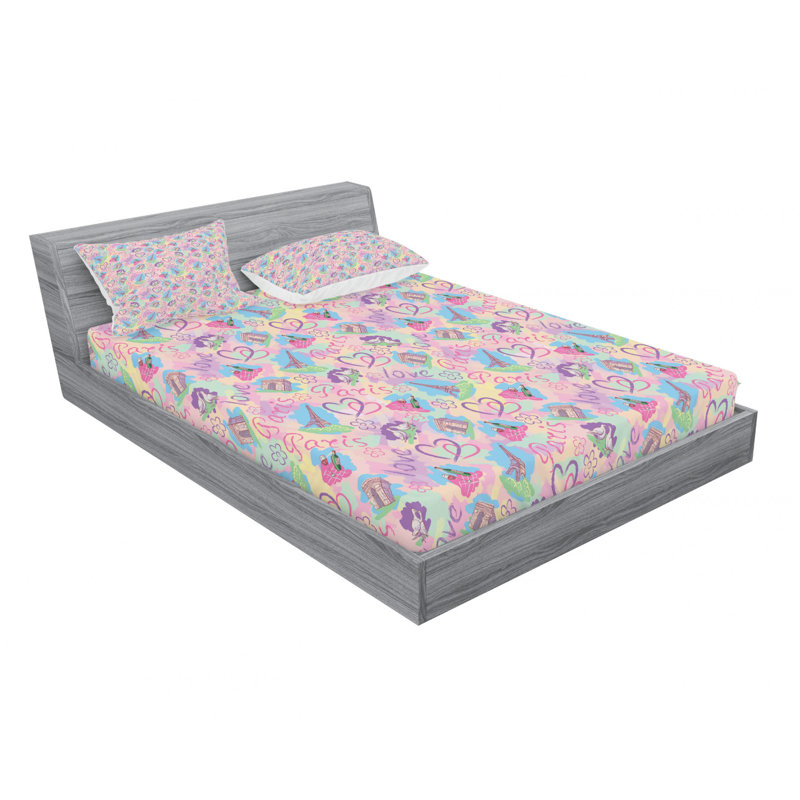 Microfiber Sheet Set, Queen Sheet Set with Fitted Sheet