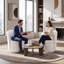 Fauteuil d'appoint pivotant avec dossier haut-1690956892