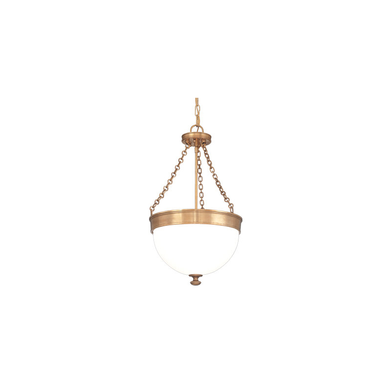 Barrington 3 - Light Pendant, 14", Aged Brass