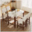 Ensemble de table de salle à manger 5 pièces à hauteur de comptoir, table de bar en faux marbre et 4 chaises rembourrées, ensemble de salle à manger moderne de style Mid-Century pour la salle à manger, cuisine de pub, petite place-120225771