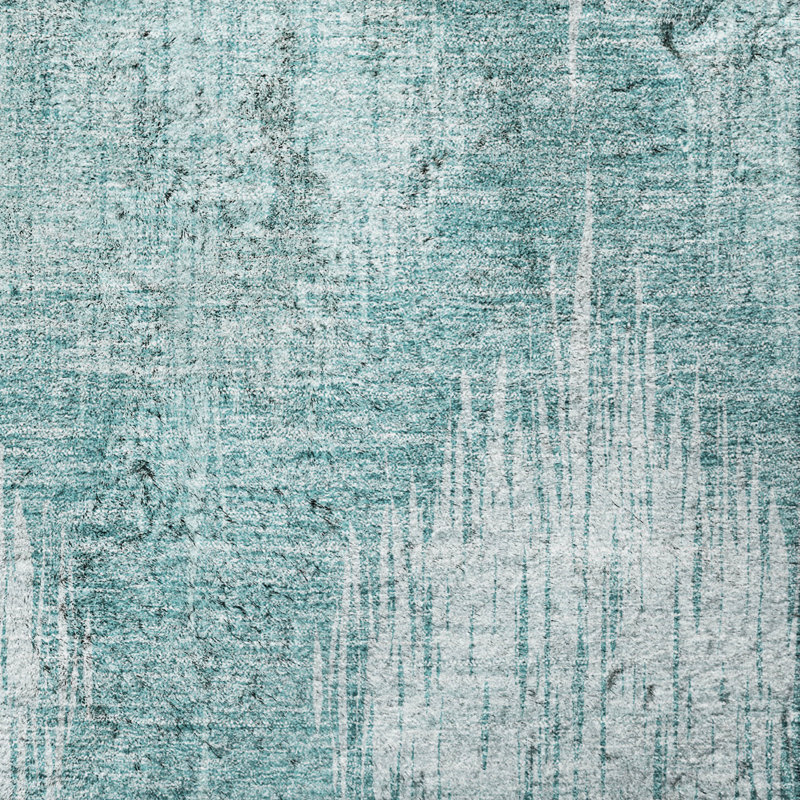 Tapis Ikat ADS849 de qualité supérieure lavable à la machine, Sarcelle, 3 pi x 5 pi