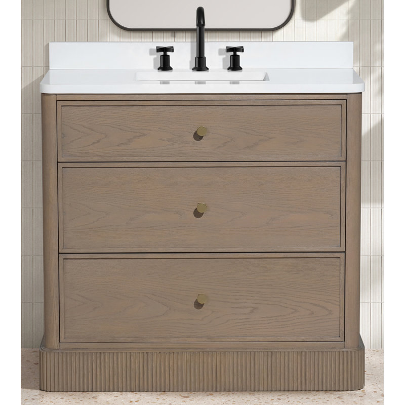 Meuble-lavabo en chêne fumé 36 po Jane