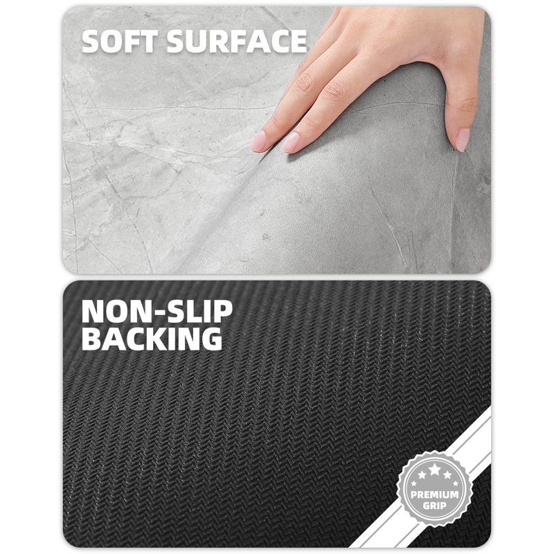 Tapis pour salle de bain, L 17 po x L 32 po, Gris