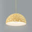 Luminaire suspendu dôme perforé 1 lumière - Nickel brossé - Ampoule remplaçable - Cordon torsadé beige-653609093-653609108-653609117
