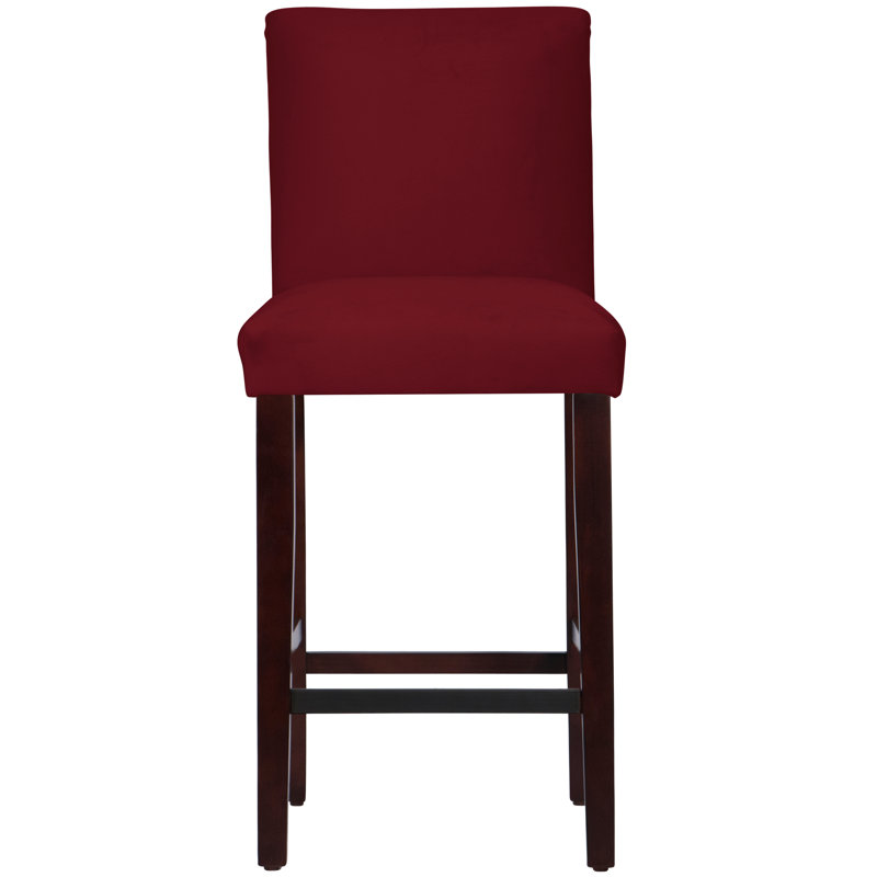 Tabouret de bar et de comptoir Hadrien, Tabouret de bar (siège d'une hauteur de 31 po), Espresso, Velours baie classique