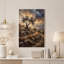 «Gnarled Olive Tree Rainy Landscape Orange Flowers», art mural sur toile-437681219
